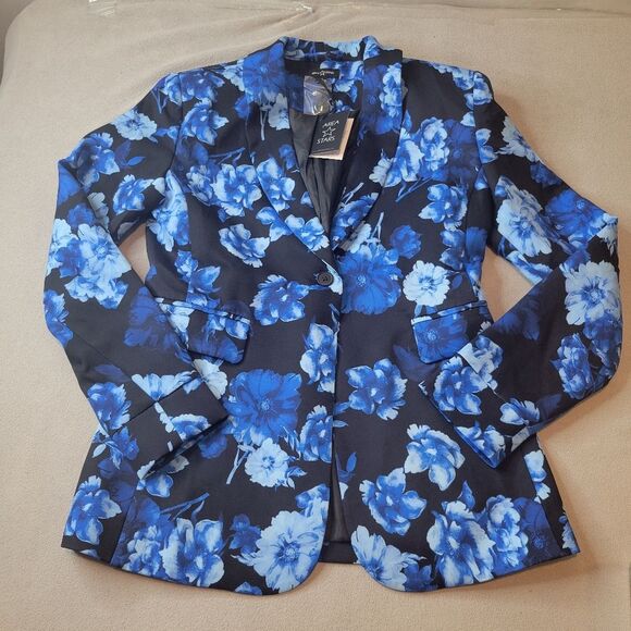 Area Stars Hanna Blue Foral Blazer Jacket Size Small - Picture 1 of 8